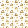 Seamless patterns with magic gnomes. Magical Christmas character, gnome